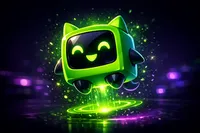 Glowing neon crystal orb levitating with radiant energy particles on dark background for BCGame bonus page